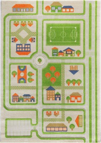 Spielteppich Spielteppich Straßenverkehr Grün Größe XL